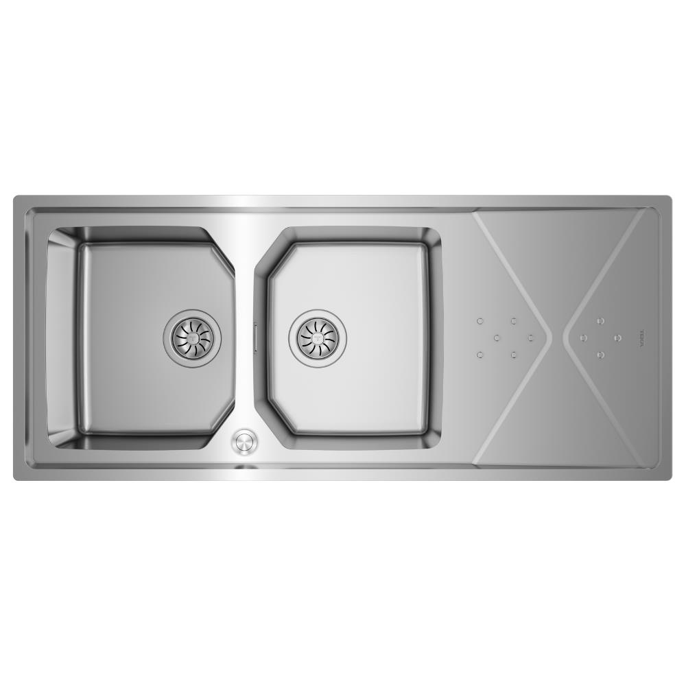 Teka BROOKLYN 80 M-XP Çelik Evye, Tezgah Altı, Tezgah Üstü, Tezgaha Sıfır, Yönü Değiştirilebilir, 116x50 cm 