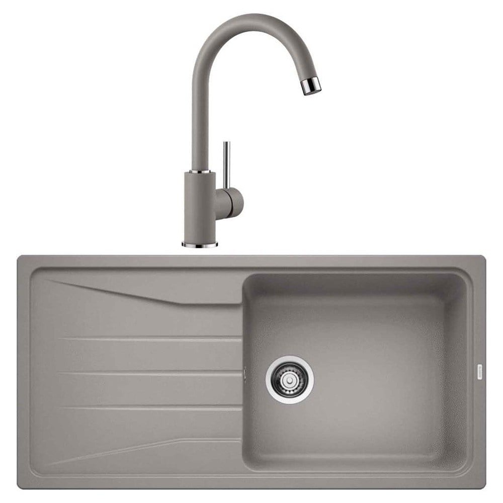 Blanco SONA XL 6 S Granit Alu Metallic Evye, MIDA Alu Metallic Armatür Set