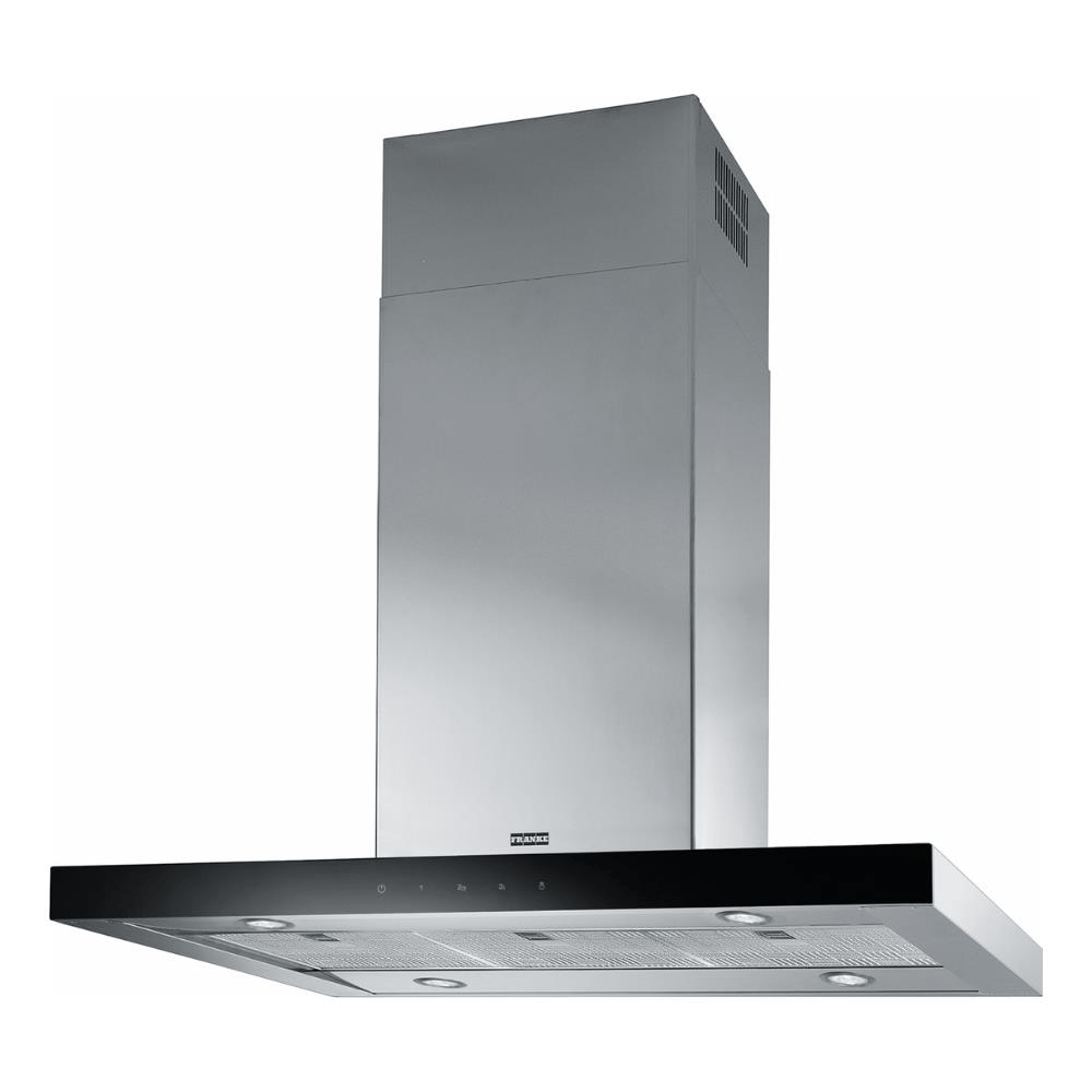 Franke FCR 925 I TC BK XS Ada Davlumbaz, Siyah Cam-Inox Renk, 90 cm