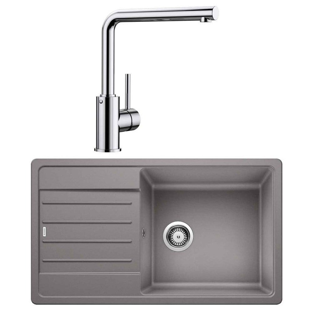 Blanco LEGRA XL 6 S Granit Alu Metallic Evye, MILA Krom Armatür Set