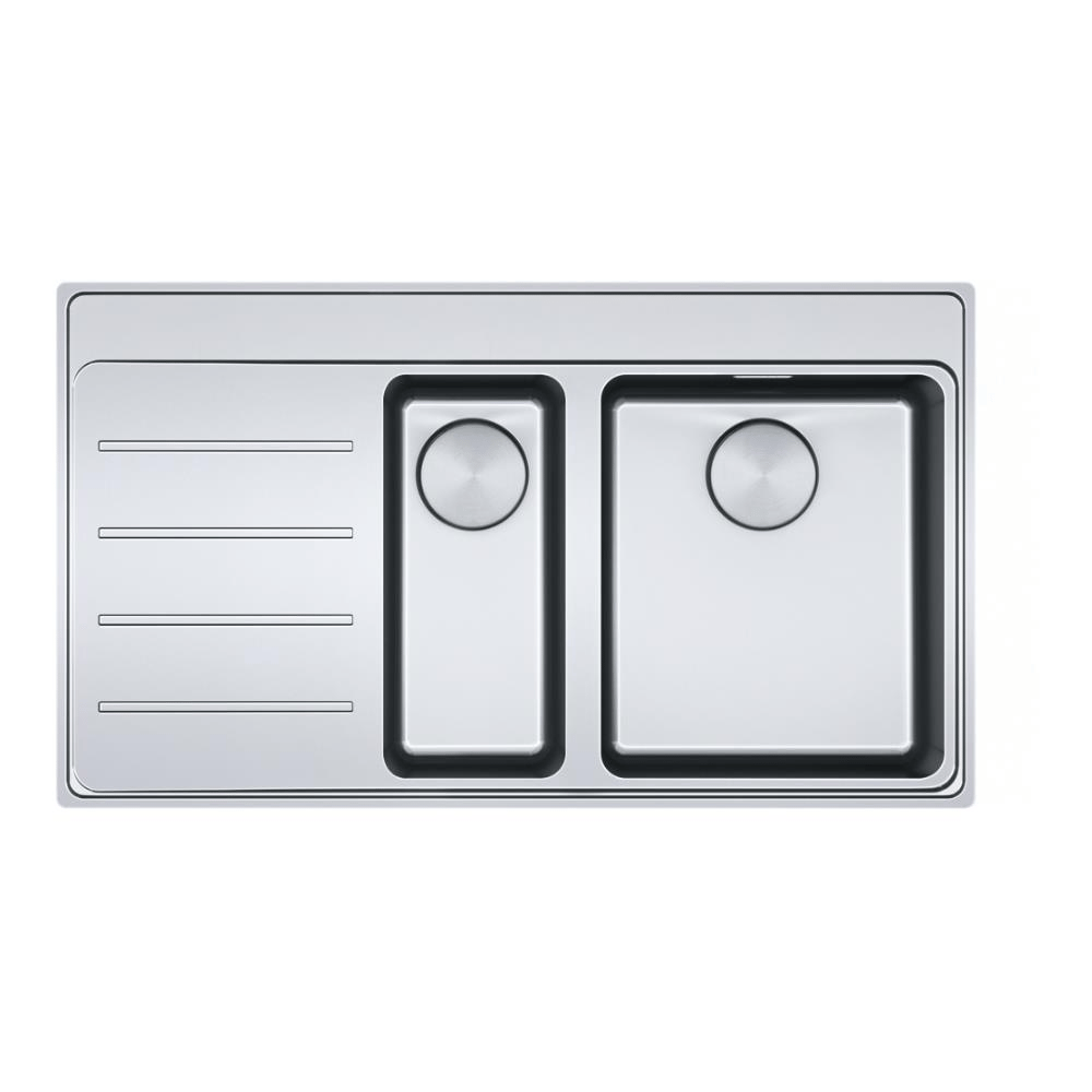 Franke MYX 251-86 Paslanmaz Çelik Evye, Sol Damlalık, Tezgah Üstü, 1.5 Hazneli, Inox Renk, 86x52 cm