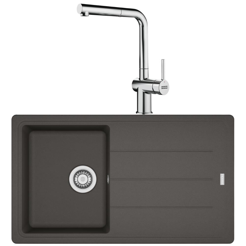 Franke BFG 611 Granit Slate Grey Evye, Active Plus Doccia Krom Spiralli Armatür Seti
