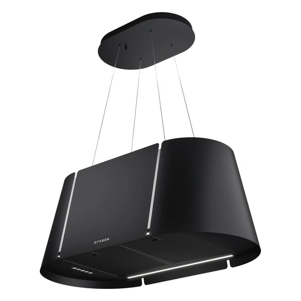 Faber BEAT XL BK MATT F80 Ada Davlumbaz, Mat Siyah, 80 cm 