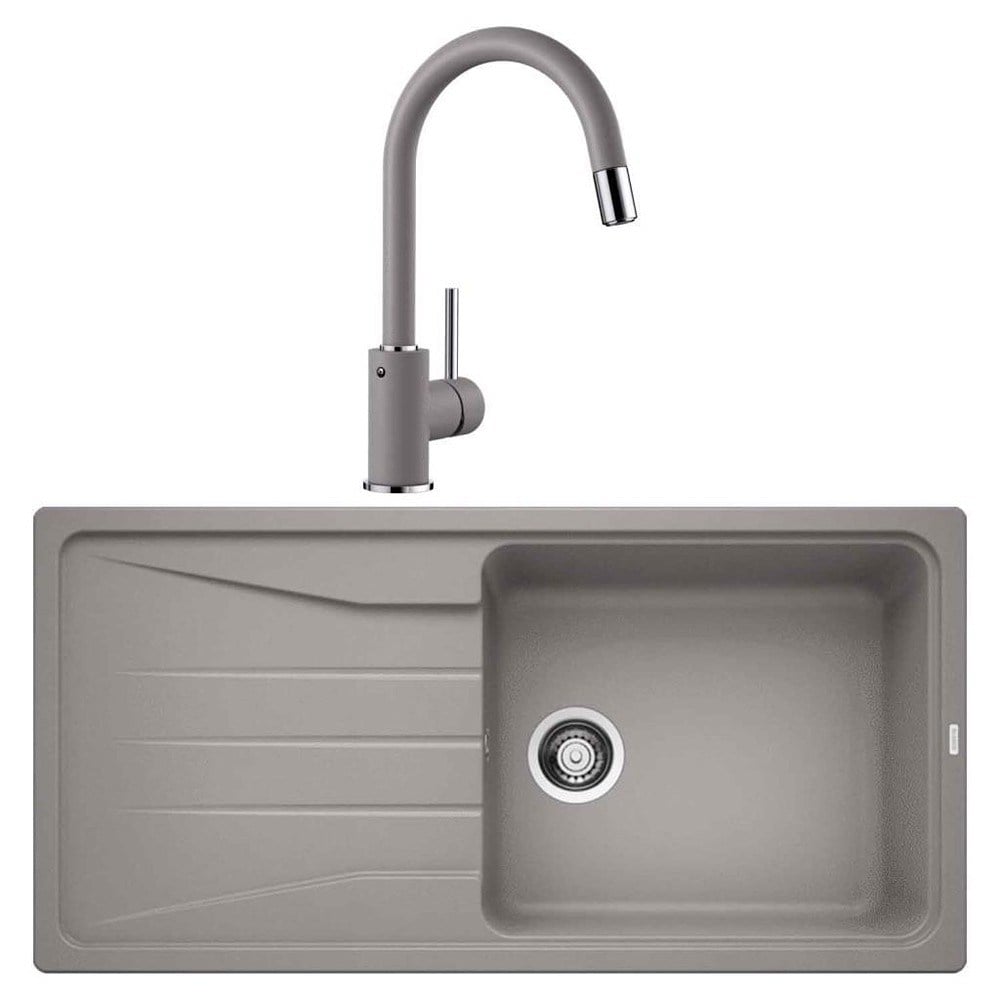 Blanco SONA XL 6 S Granit Alu Metallic Evye, MIDA-S Alu Metallic Spiralli Armatür Set