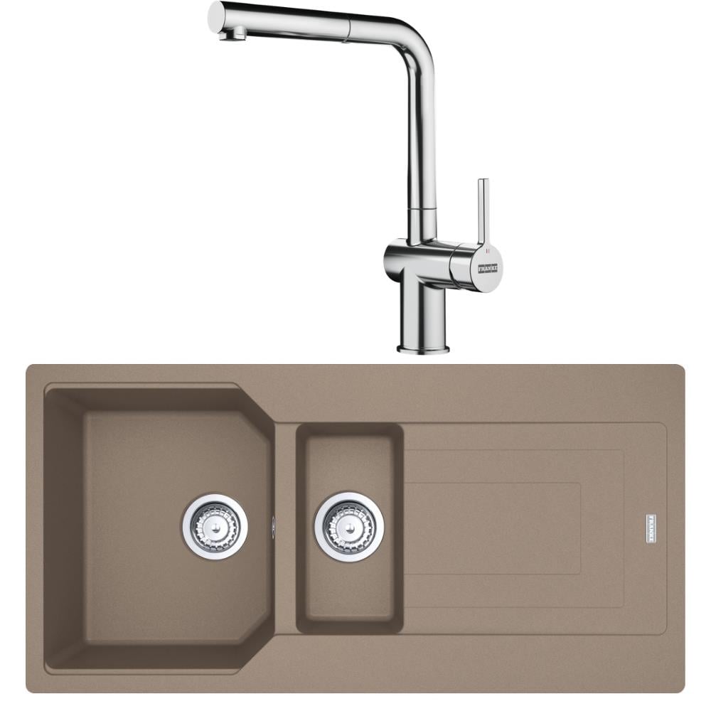 Franke Urban UBG 651-100 Granit Oyster Evye, Active Plus Doccia Krom Armatür