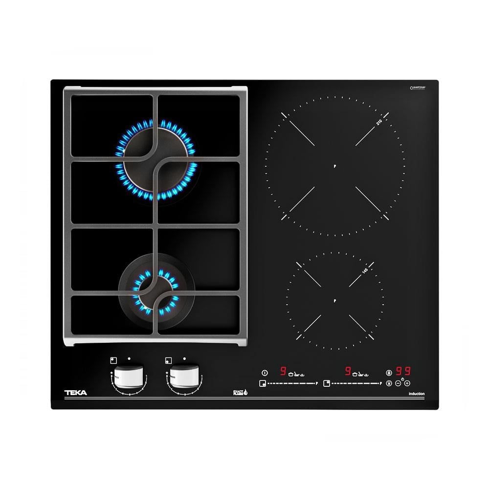 Teka JZC 64322 ABC BK E4 Ankastre Hibrit Ocak, Siyah, 60 cm, İndüksiyonlu ve Gazlı