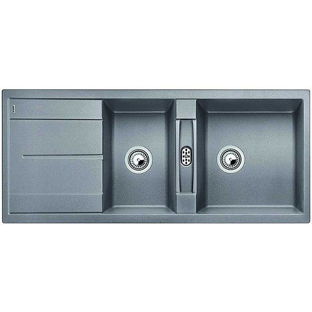 Blanco METRA 8 S Granit Evye, Alu Metallic, 1,5 Hazne, Damlalıklı, 116x50 cm