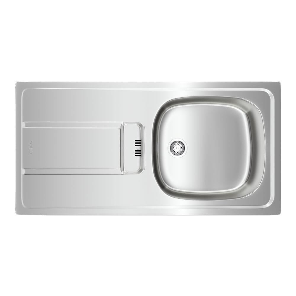 Teka GRAVITY 45 E-XN 1B 1D Çelik Evye, Sol Damlalıklı, Parlak Yüzey, Tezgah Üstü, 86x43 cm