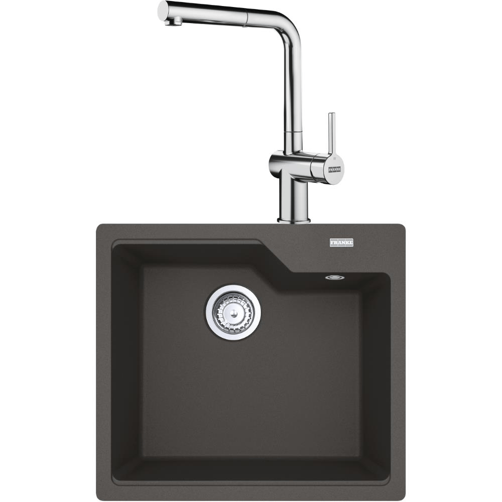 Franke UBG 610-56 Granit Slate Grey Evye, ACTIVE PLUS DOCCIA 2.0 Spiralli, Krom Armatür