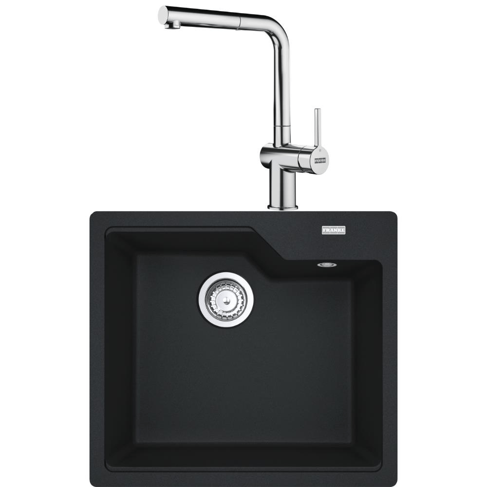 Franke UBG 610-56 Granit Nero Evye, ACTIVE PLUS DOCCIA 2.0 Spiralli, Krom Armatür