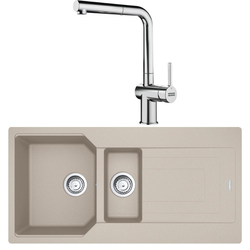Franke Urban UBG 651-100 Granit Sahara Evye, Active Plus Doccia Krom Armatür