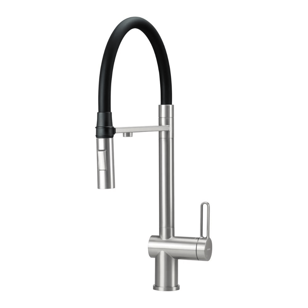 Deante MAGNETIC F75M Mutfak Bataryası, Arıtma Cihazına Bağlanabilir, Manyetik Başlık, Çelik Renk