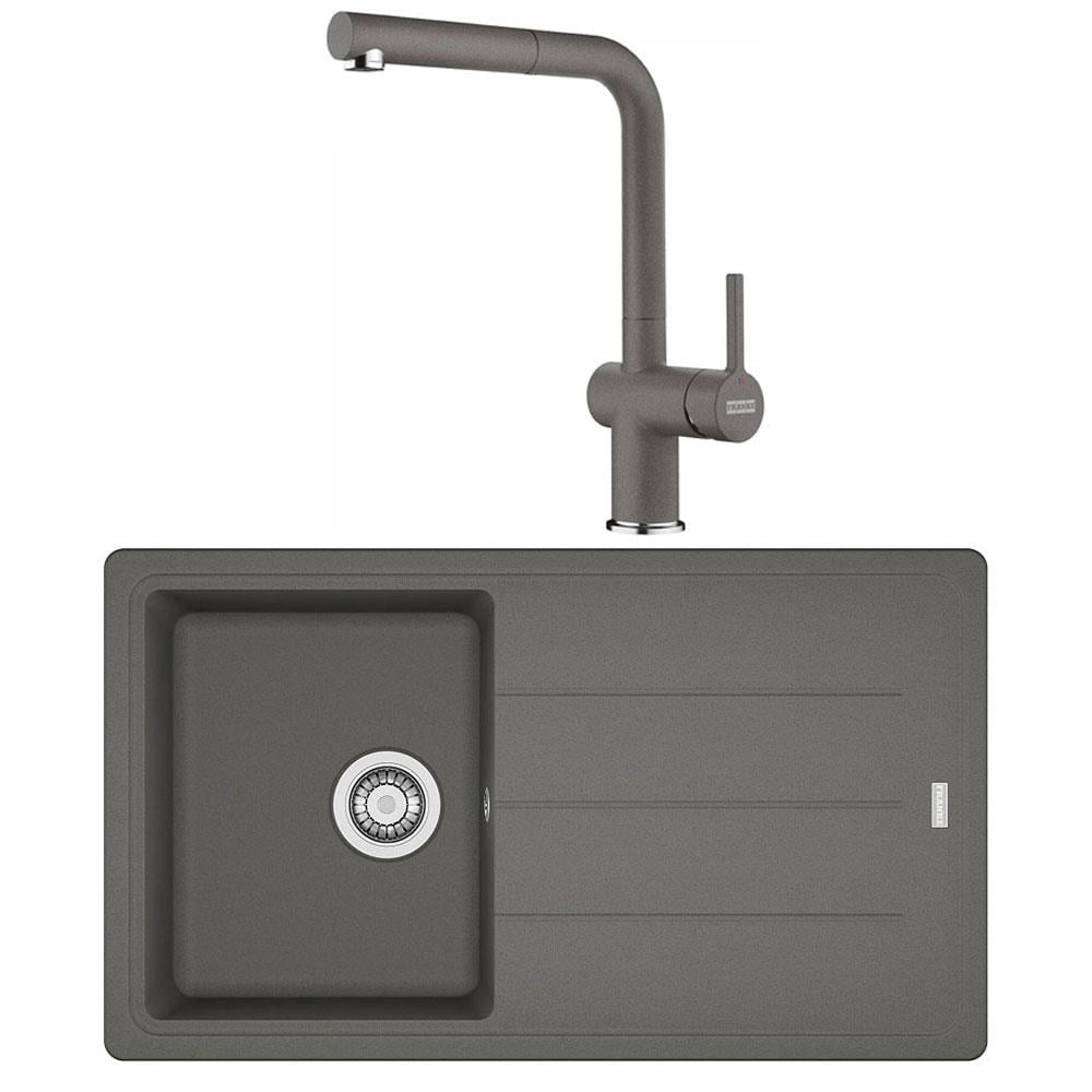 Franke BFG 611 Granit Stone Grey Evye, Active Plus Doccia Stone Grey Spiralli Armatür Seti