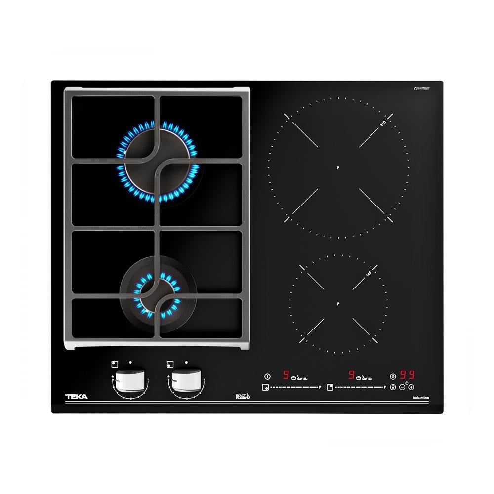 Teka JZC 64322 ABC BK E4 Ankastre Hibrit Ocak, Siyah, 60 cm, İndüksiyonlu ve Gazlı