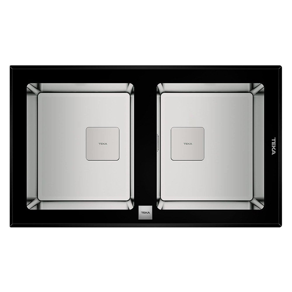 Teka DIAMOND RS15 2B 86 AUTO WST BLACK Çelik Evye, Cam Yüzeyli, Tezgah Üstü, 86x51 cm 
