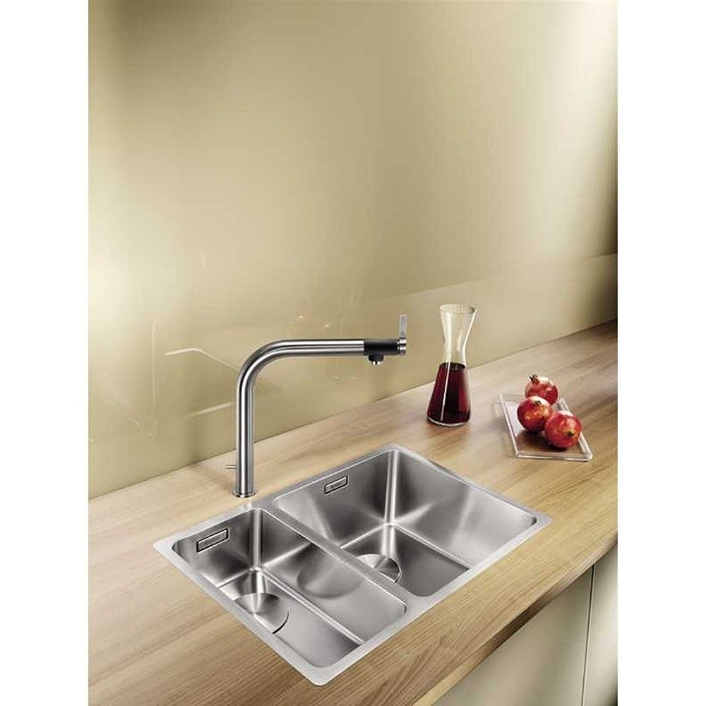 Blanco ANDANO 340-180 IF Paslanmaz Çelik Evye, Sol büyük, 1,5 Hazneli, Tezgaha sıfır, 54,5x44 cm