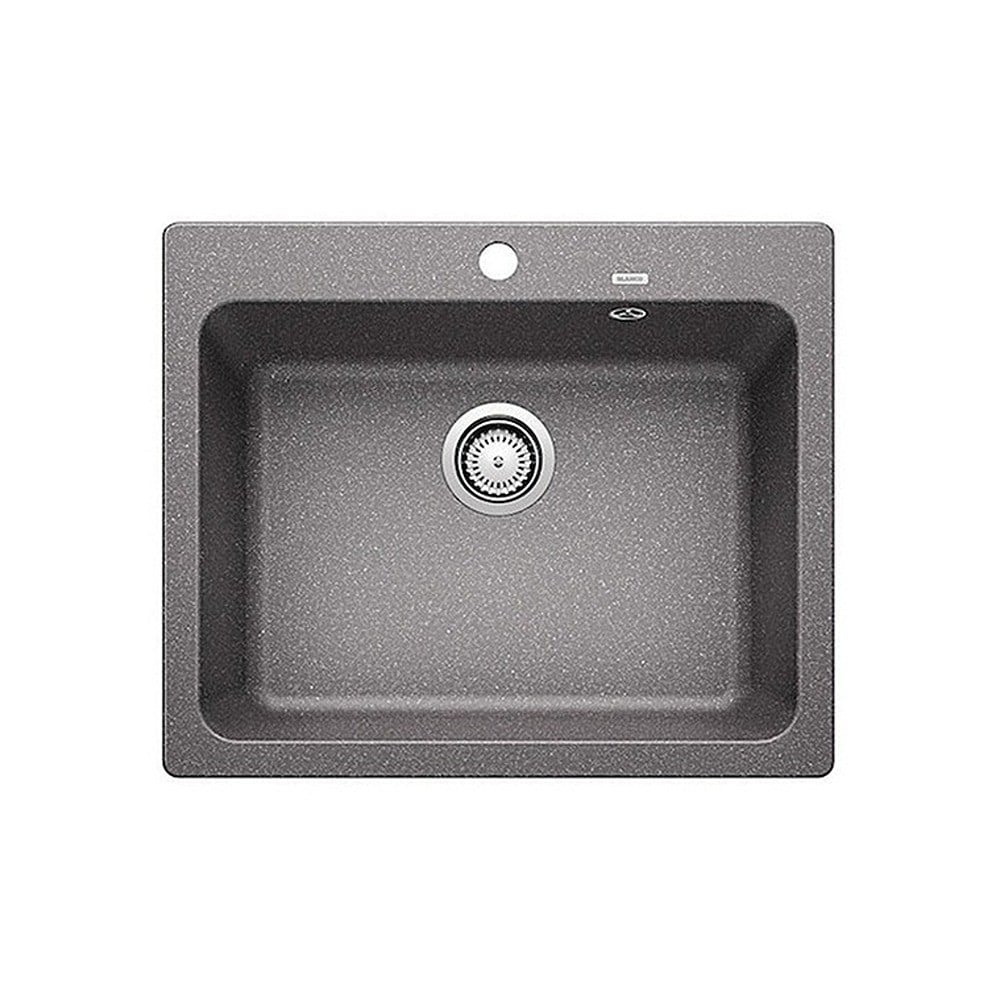 Blanco NAYA 6 Granit Evye, Alu Metallic, Tezgah üstü, Tek Hazneli, 61,5x51 cm