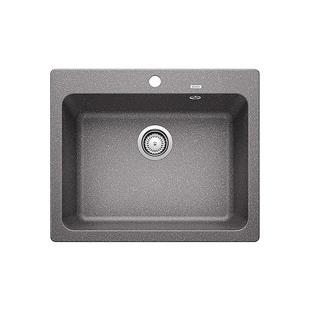 Blanco NAYA 6 Granit Evye, Alu Metallic, Tezgah üstü, Tek Hazneli, 61,5x51 cm