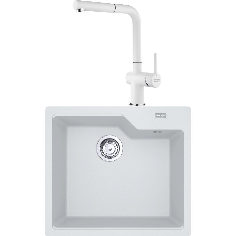 Franke UBG 610-56 Granit Bianco Evye, ACTIVE PLUS DOCCIA 2.0 Spiralli, Bianco Armatür