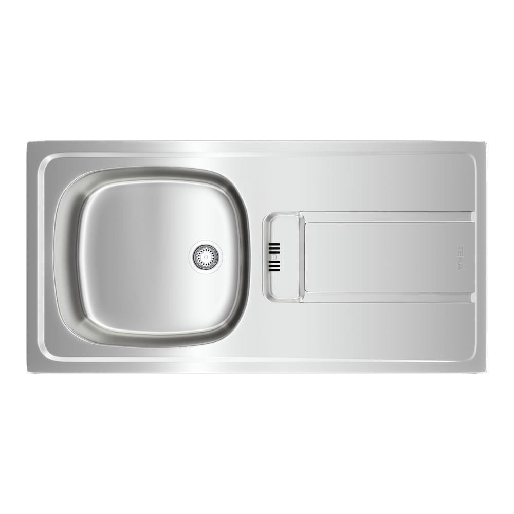 Teka GRAVITY 45 E-XN 1B 1D R Çelik Evye, Sağ Damlalıklı, Parlak Yüzey, Tezgah Üstü, 86x43 cm