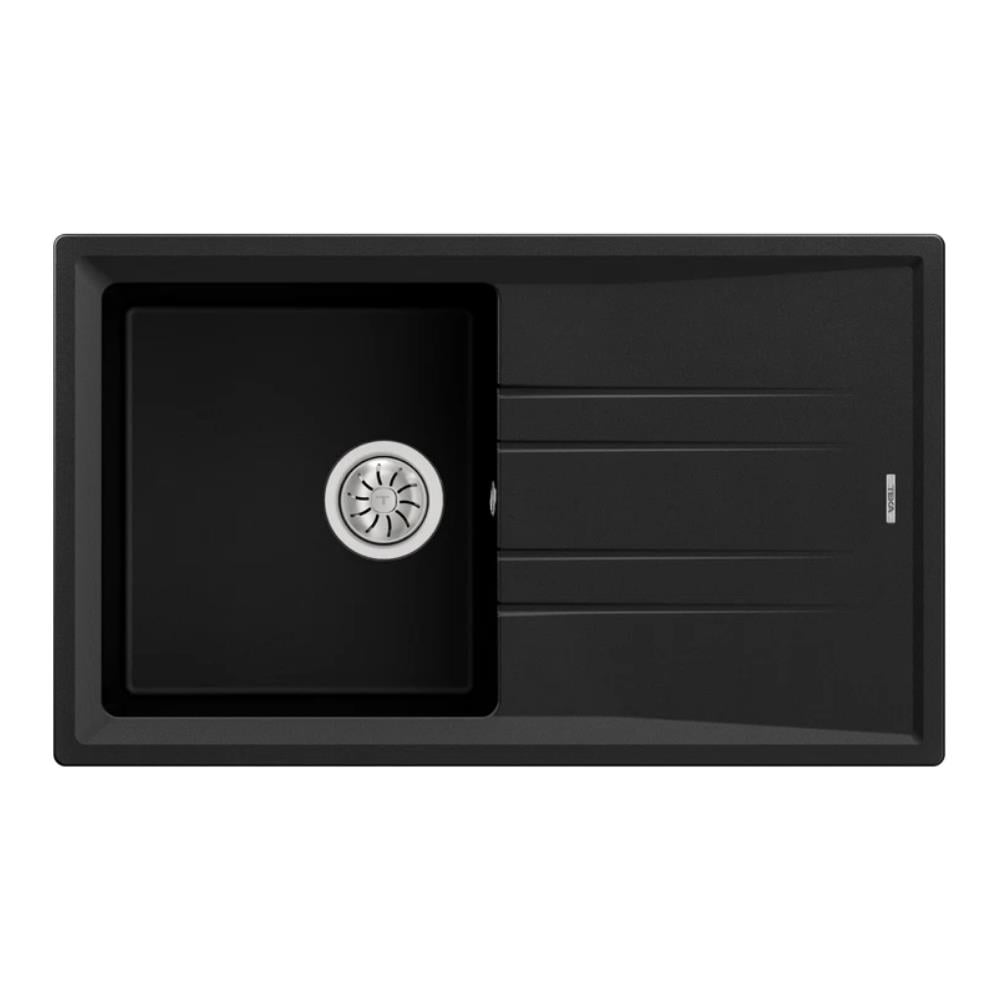 Teka STONE 50 B-TG Granit Evye, Carbon Renk, Tezgah Üstü, Damlalıklı, 86x51 cm 