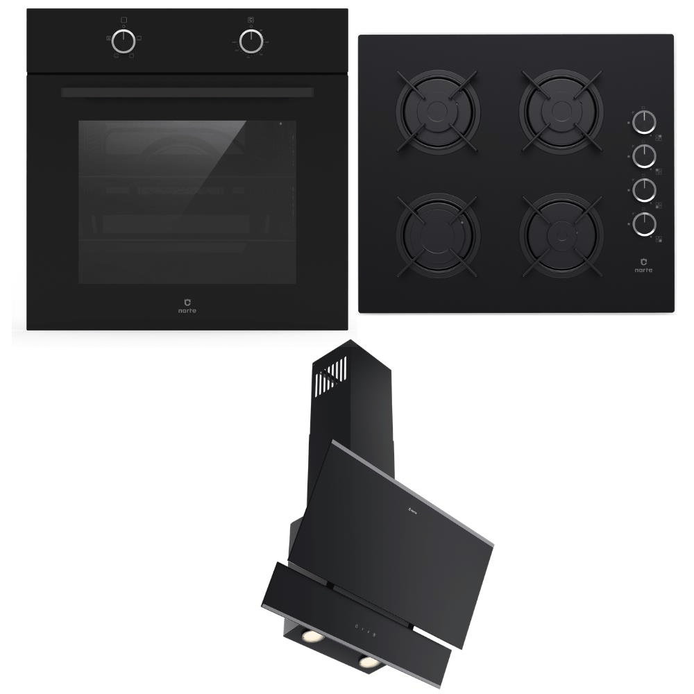 Narte Ankastre Set 1; CG20060B Ocak, OV200B Fırın, H10060BX Davlumbaz 