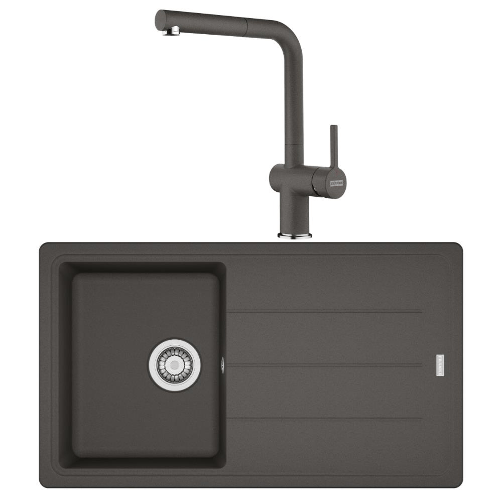 Franke BFG 611 Granit Slate Grey Evye, Active Plus Doccia Slate Grey Spiralli Armatür Seti