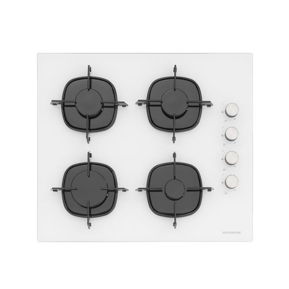 Silverline CS5700E6 Ankastre Cam Ocak, Beyaz Renk, 60 cm