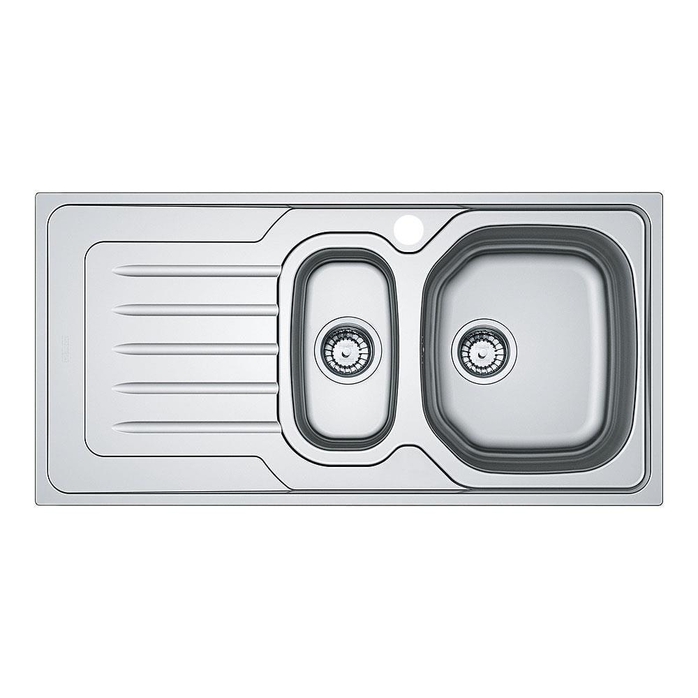 Franke OLL 651-100 Paslanmaz Çelik Eviye, 1,5 Hazne, Sol damlalık, Dekorlu yüzey