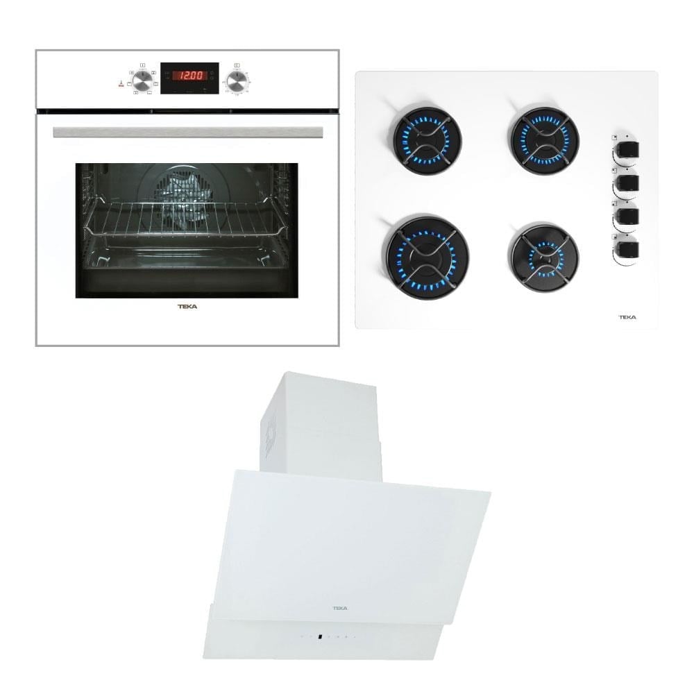 Teka Ankastre Set Chef 6; HAK 625 WH Ankastre Fırın, GBE 64002 KBC WH Ankastre Ocak, ATV 60 Davlumbaz