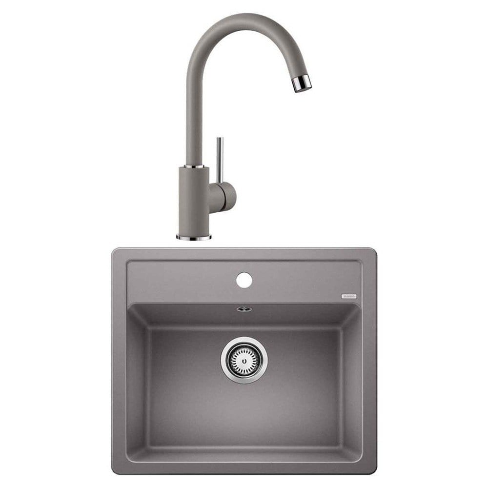 Blanco LEGRA 6 Granit Alu Metallic Evye, MIDA Alu Metallic Armatür Set