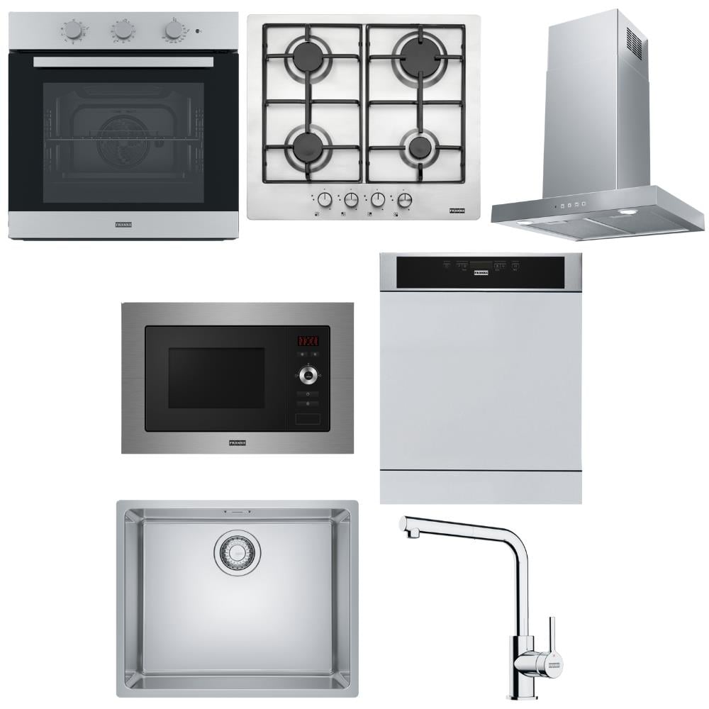 Franke Inox Set 9, Fırın, Ocak, Davlumbaz, Mikrodalga, Bulaşık Makinesi, Evye ve Armatür