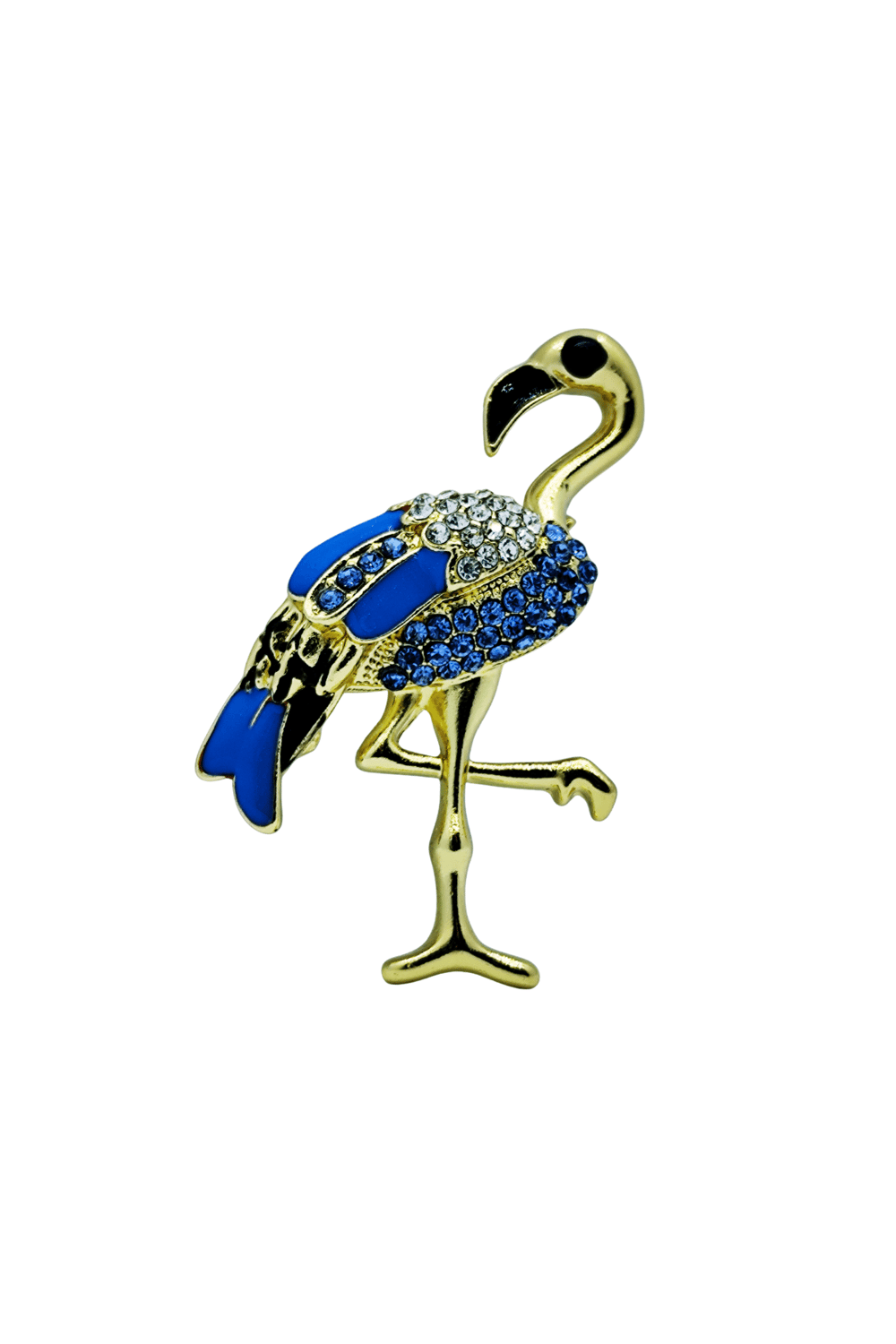 Azure Flamingo Işıltılı Taşlı Gold Flamingo Broş