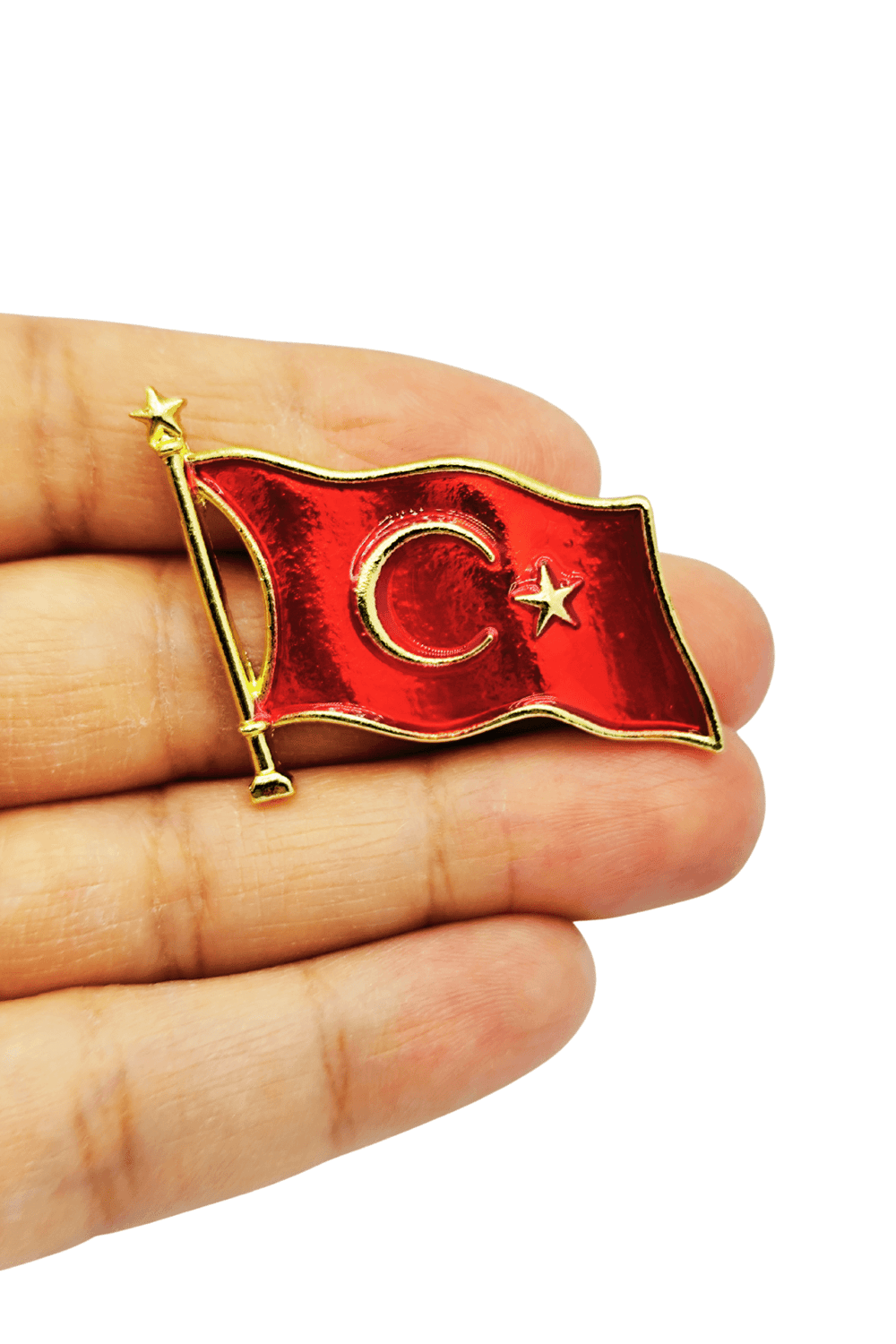 Işıltılı Türk Bayrağı Yaka İğnesi