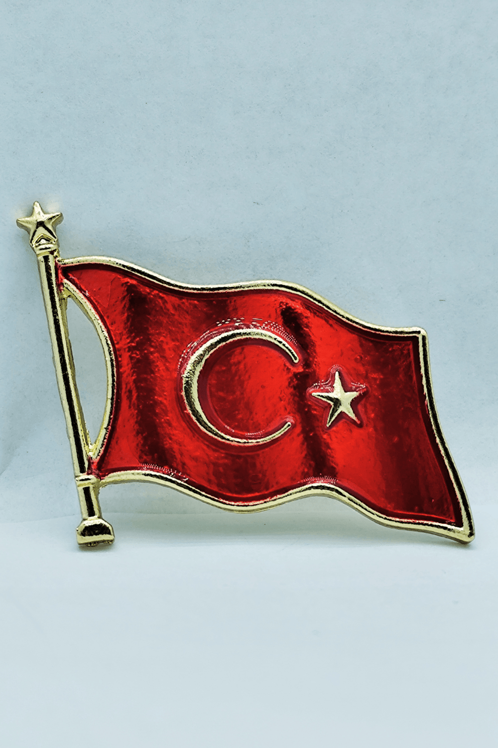 Işıltılı Türk Bayrağı Yaka İğnesi
