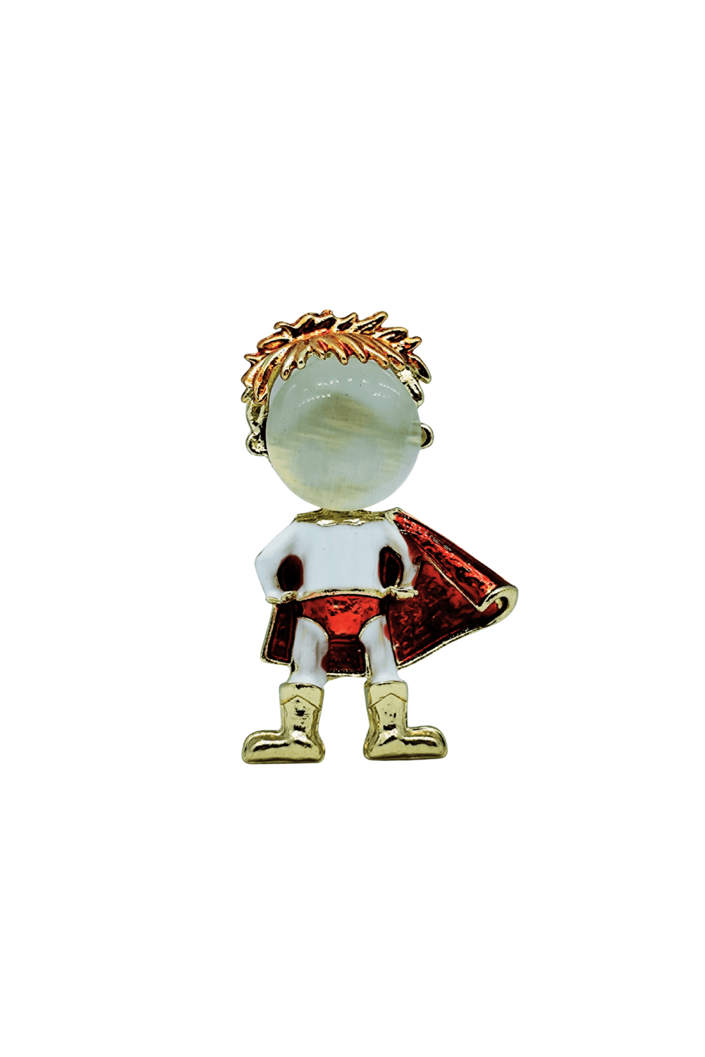 Küçük Kahraman Figürlü Işıltılı Retro Broş