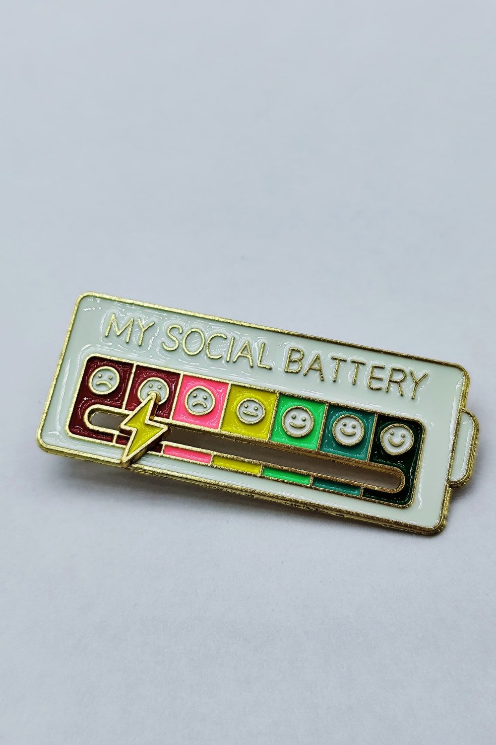 My Social Battery Metal Broş – Mizahi Ruh Hali Rozeti, Enerji Düzeyi Pin Aksesuar