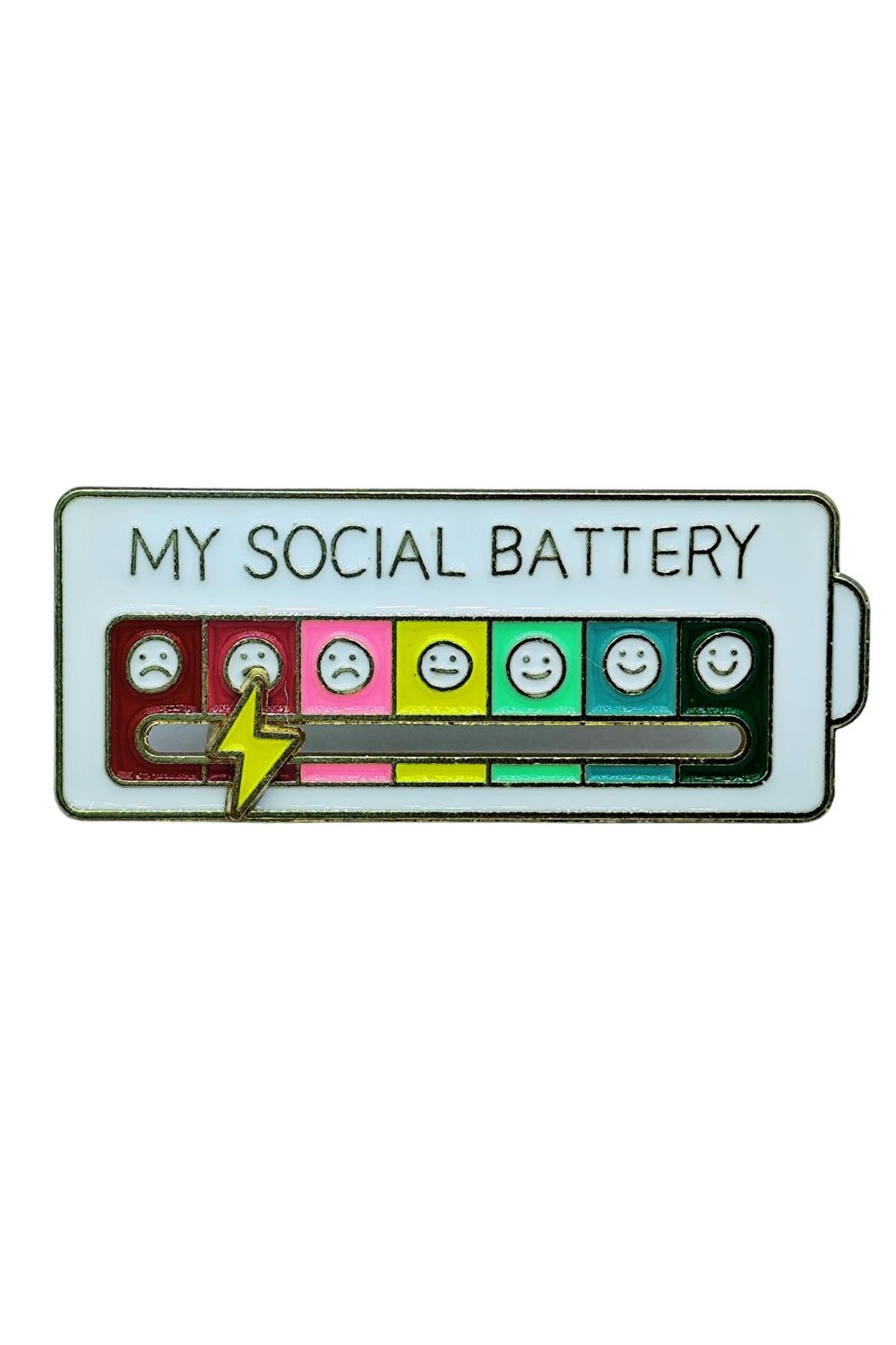 My Social Battery Metal Broş – Mizahi Ruh Hali Rozeti, Enerji Düzeyi Pin Aksesuar