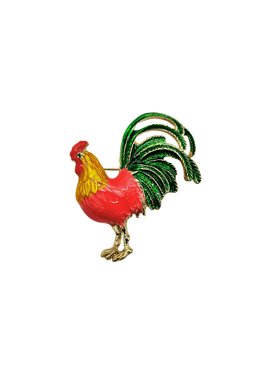 Royal Rooster Renkli Horoz Figürlü Dekoratif Broş