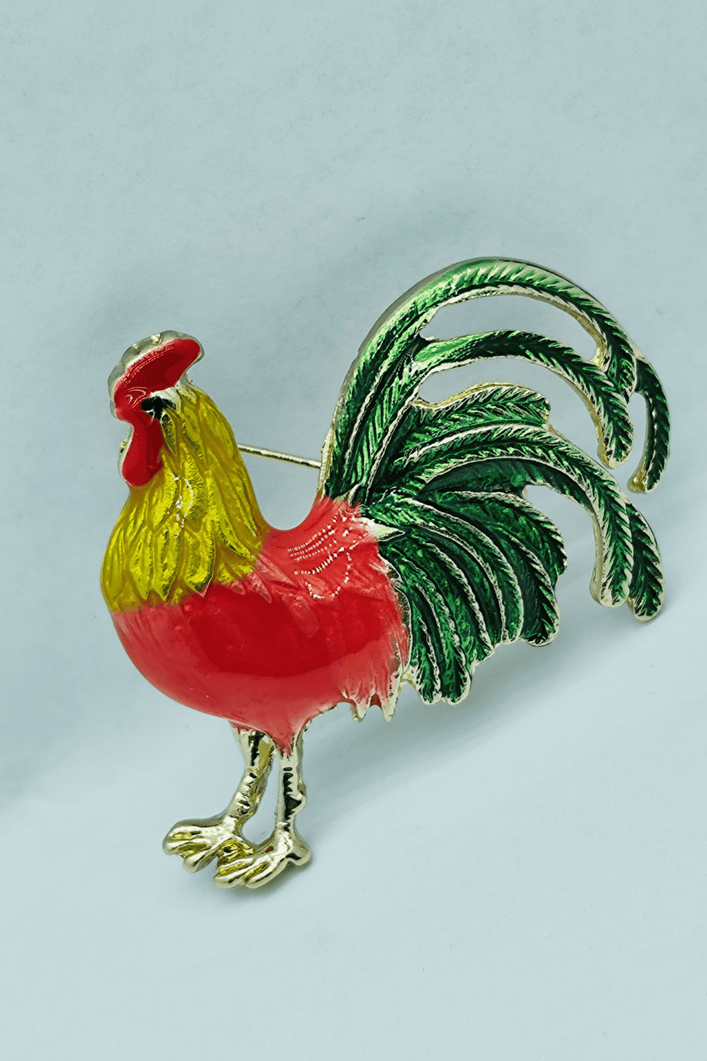 Royal Rooster Renkli Horoz Figürlü Dekoratif Broş