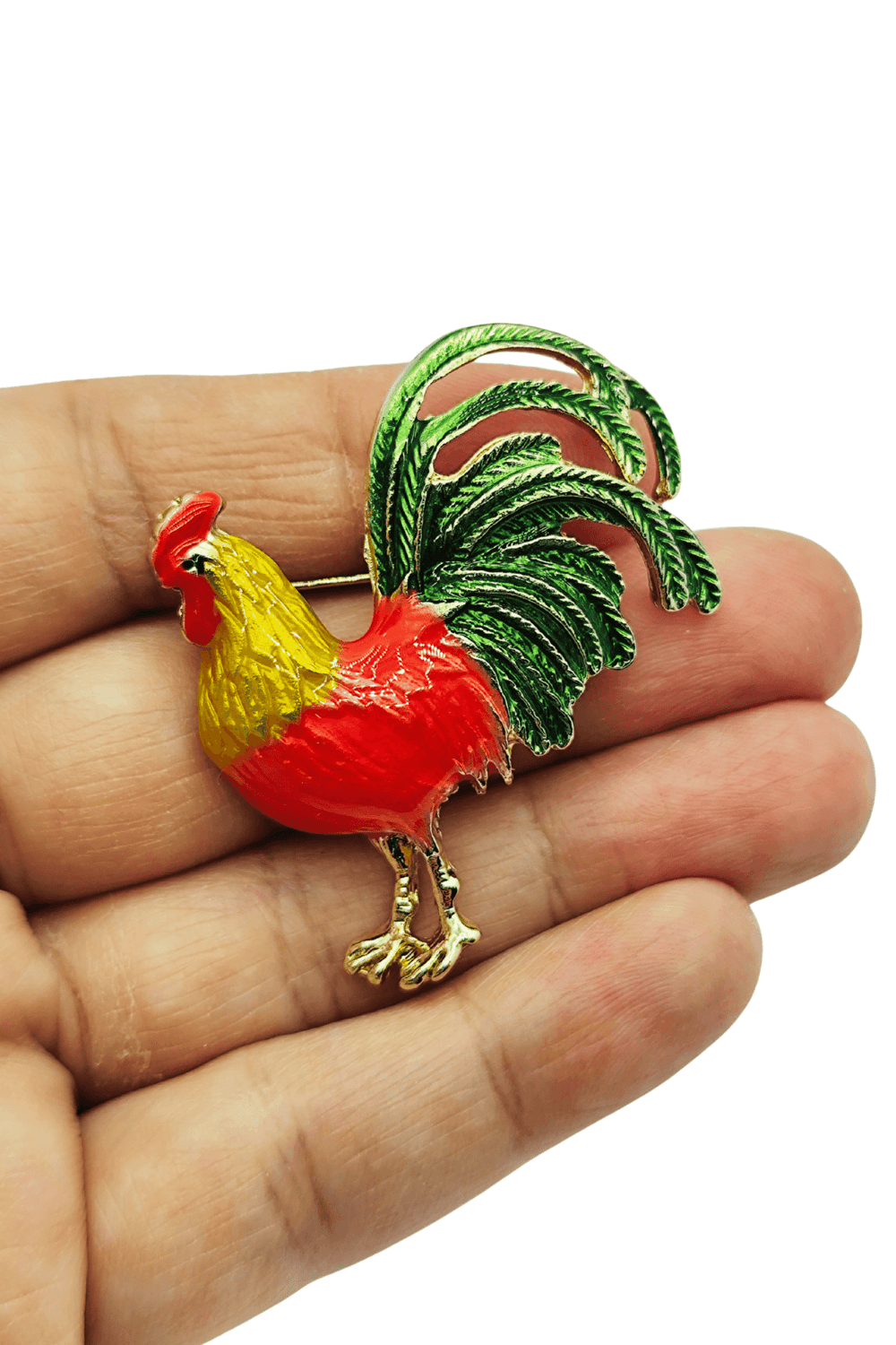 Royal Rooster Renkli Horoz Figürlü Dekoratif Broş