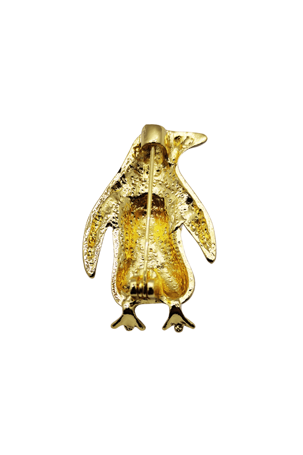 Sevimli Penguen Figürlü Gold Detaylı Broş