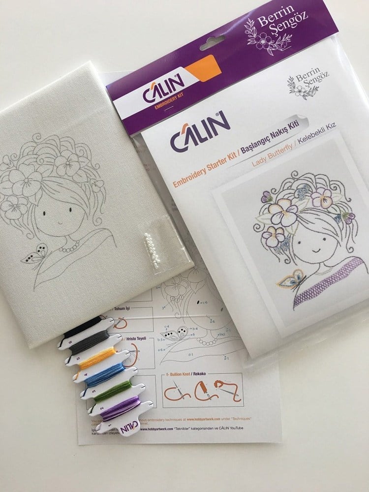 Calin - Berrin Şengöz Beginner Embroidery Kit – Butterfly Girl