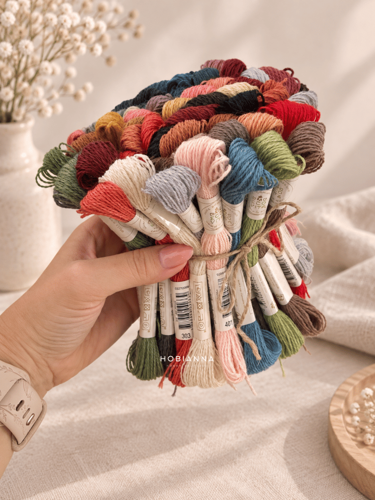 DMC Eco Vita Organic Wool Embroidery Thread Set 60 Skeins (All Colours) – 16 m Naturally Dyed