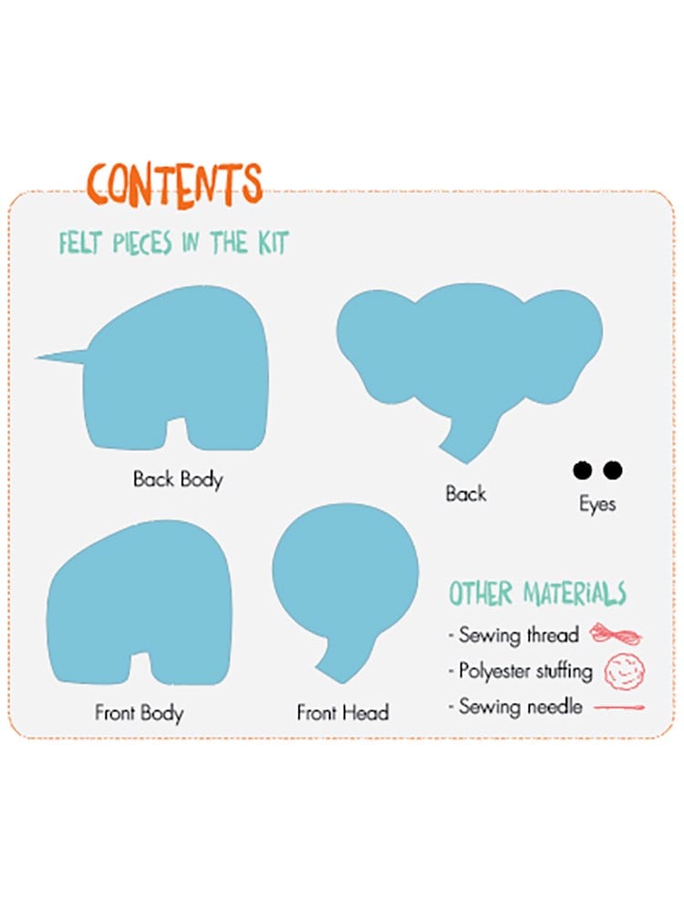 Hello Felt Pals Keçe Dikiş Kiti - Fil