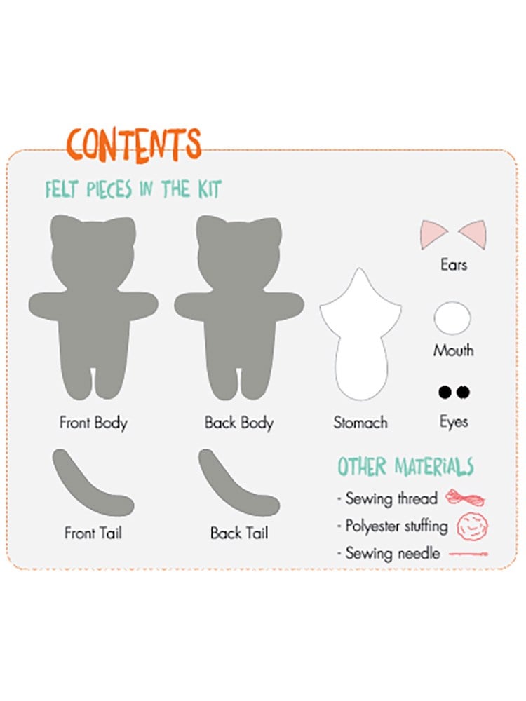 Hello Felt Pals Keçe Dikiş Kiti - Kedi