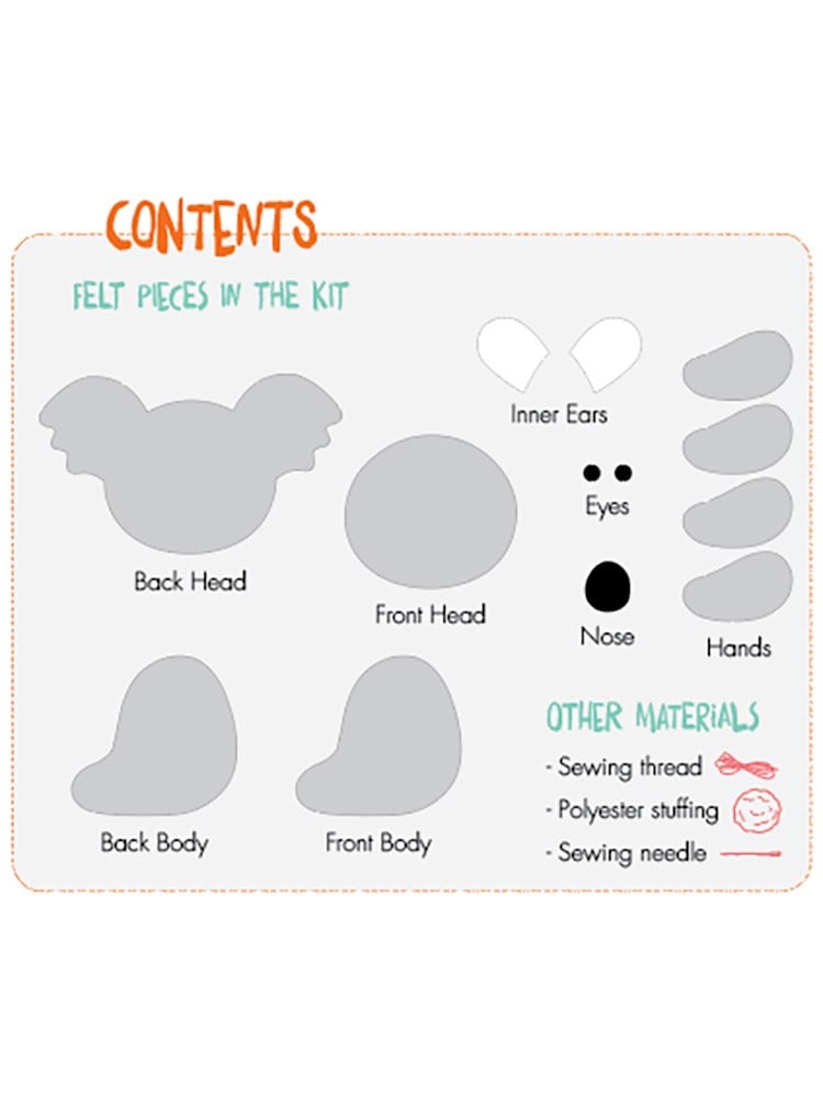 Hello Felt Pals Keçe Dikiş Kiti - Koala