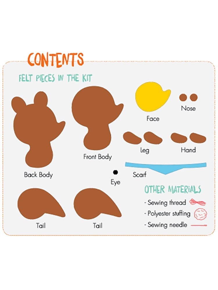 Набор для шитья из фетра Hello Felt Pals - Белка
