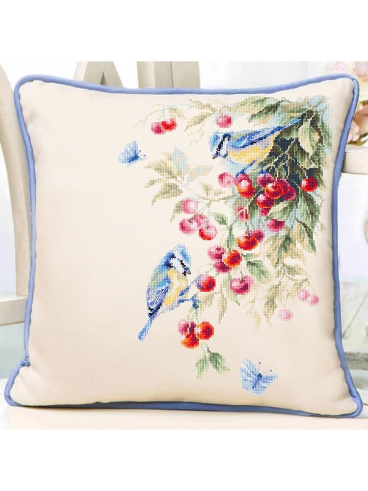 Magic Needle Blue Tits and Cherry Cross Stitch Kit - 130-021