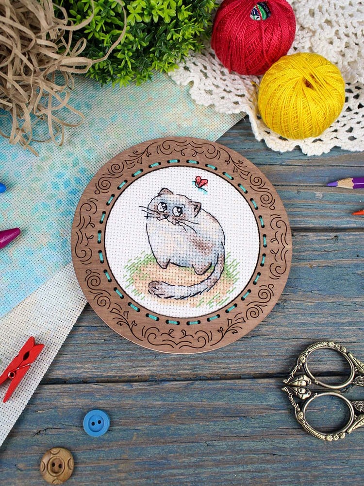 MP Studia Up to Something Cross Stitch Kit (Aida, Threads & Chart Included) - M-1265